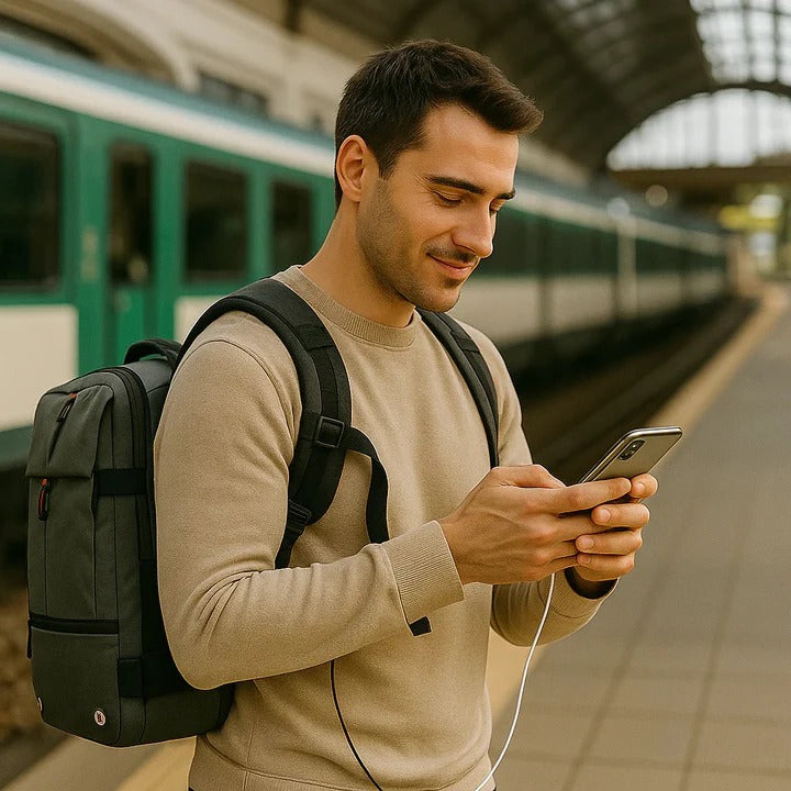 [Hometech] Travel Backpack With Internal Compression and Lockable Zippers