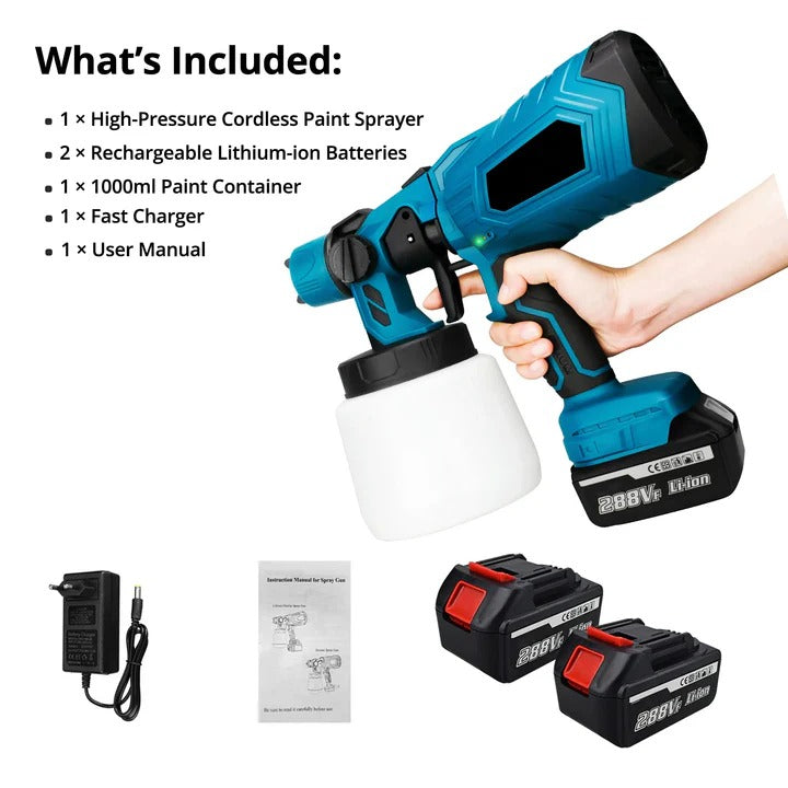 [Hometech] Cordless Handheld Paint Sprayer With Adjustable Spray Settings