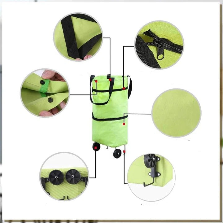 [Hometech] Foldable Rolling Shopping Bag and Utility Tote with Wheels