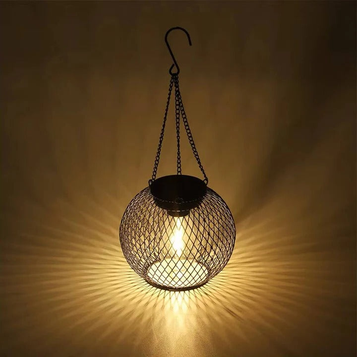 [Hometech] Hanging Solar Powered Decorative Lantern With Warm LED Light