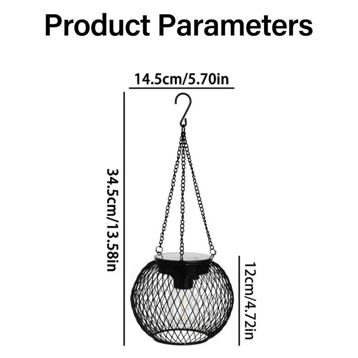 [Hometech] Hanging Solar Powered Decorative Lantern With Warm LED Light