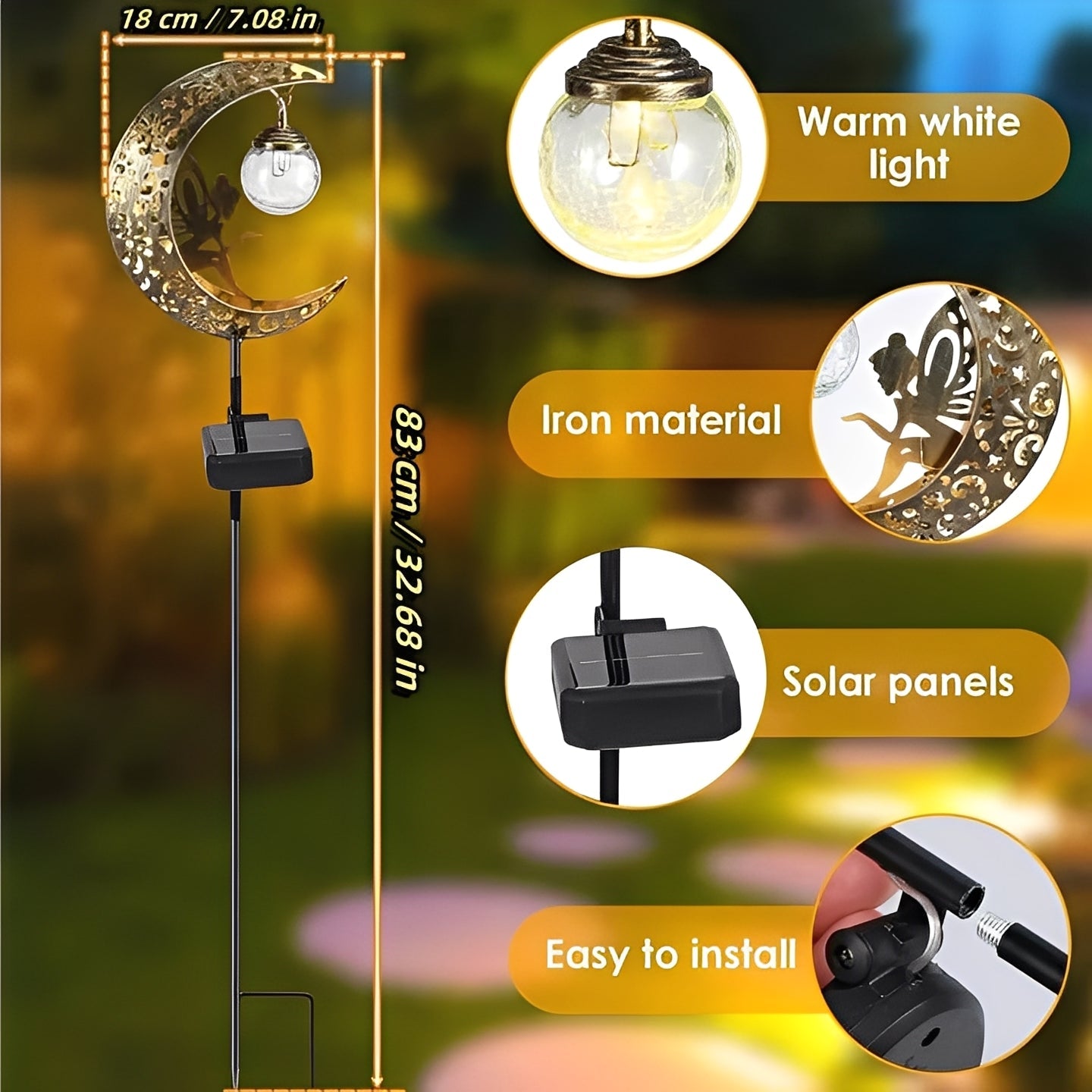 [Hometech] LED Solar Garden Decor Lights, Pathway and Yard Illumination