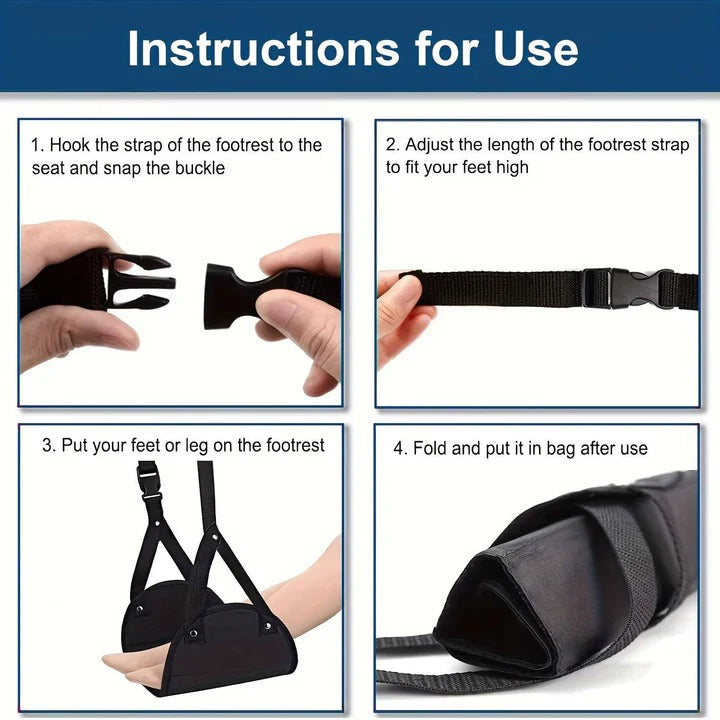 [Hometech] Hanging Foot Rest With Adjustable Straps, Set of 2