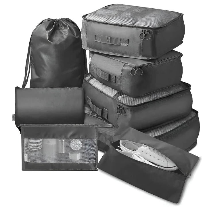 [Hometech] Travel Packing Cube Set, 7 Pieces with Mesh Panels and Bags