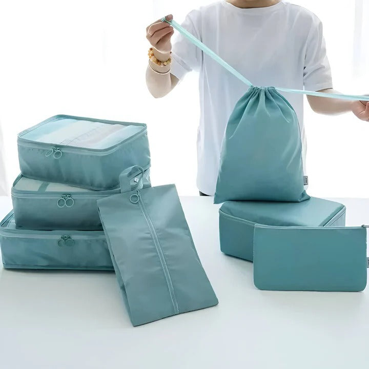 [Hometech] Travel Packing Cube Set, 7 Pieces with Mesh Panels and Bags