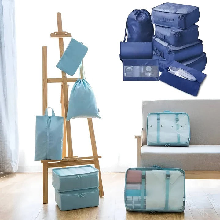[Hometech] Travel Packing Cube Set, 7 Pieces with Mesh Panels and Bags