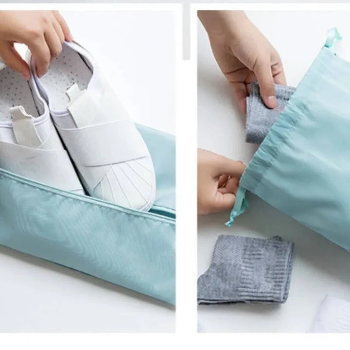 [Hometech] Travel Packing Cube Set, 7 Pieces with Mesh Panels and Bags