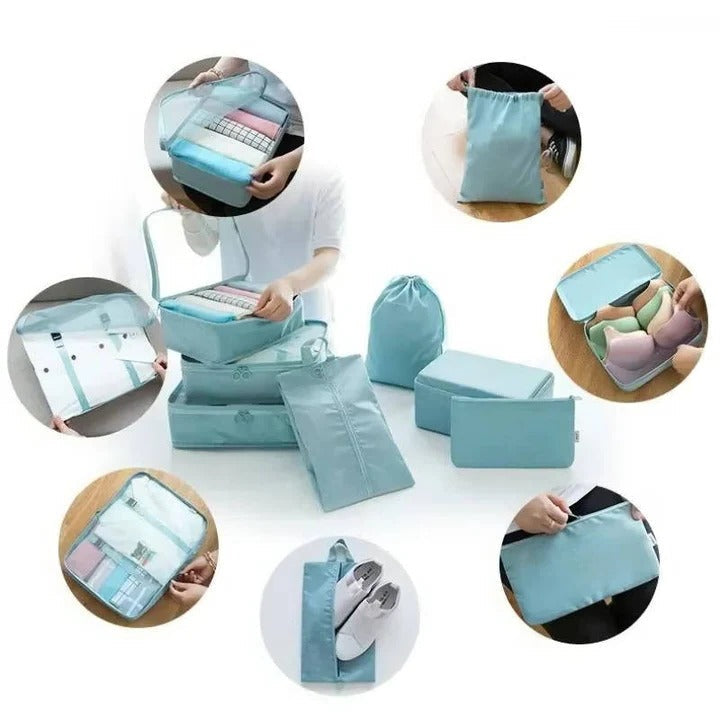 [Hometech] Travel Packing Cube Set, 7 Pieces with Mesh Panels and Bags