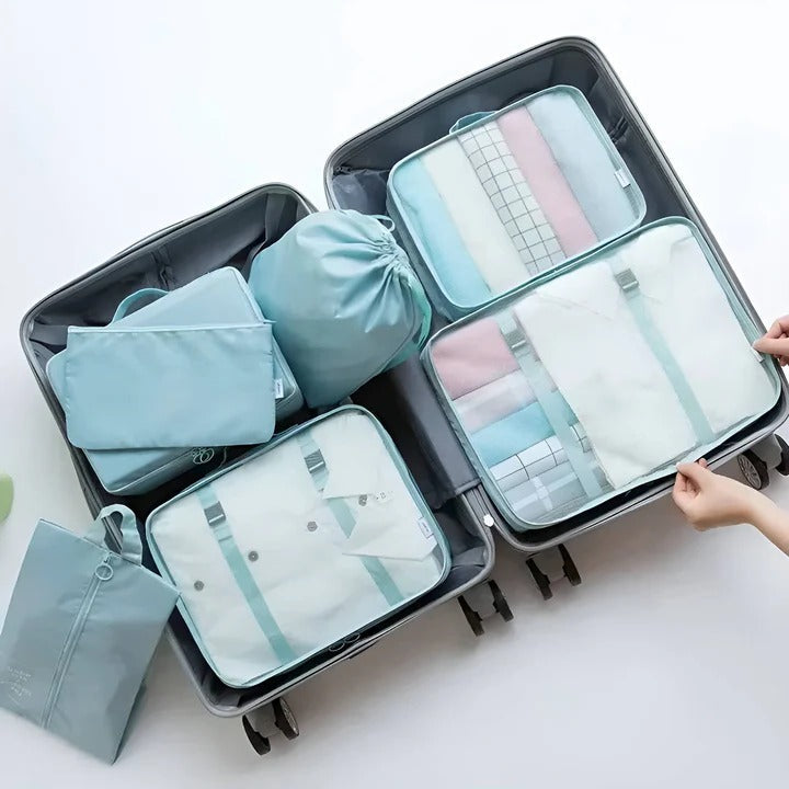 [Hometech] Travel Packing Cube Set, 7 Pieces with Mesh Panels and Bags
