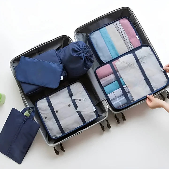 [Hometech] Travel Packing Cube Set, 7 Pieces with Mesh Panels and Bags