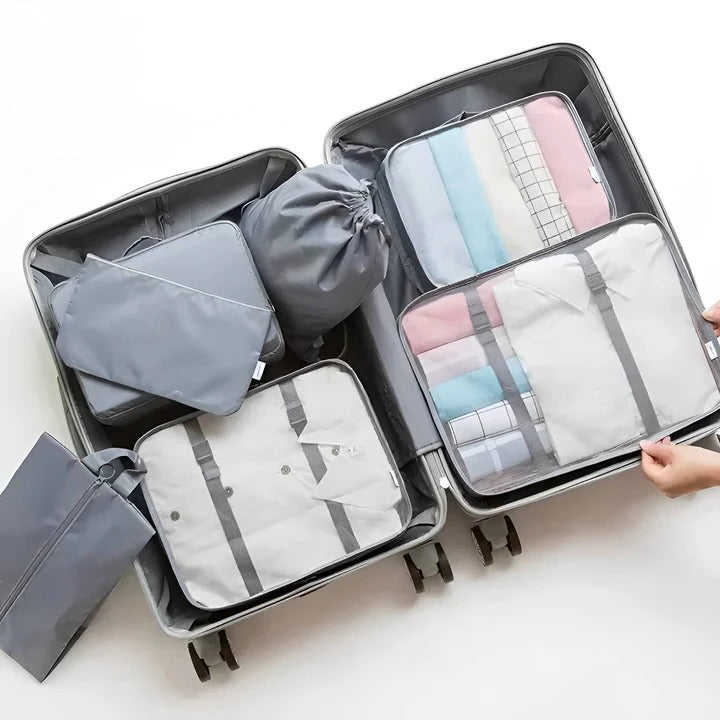 [Hometech] Travel Packing Cube Set, 7 Pieces with Mesh Panels and Bags