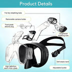 [Hometech] Snorkeling Mask with Dry Top Tube and Adjustable Strap Design