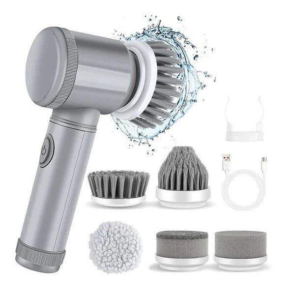 [Hometech] Cordless Electric Spin Scrubber with Interchangeable Brush Heads