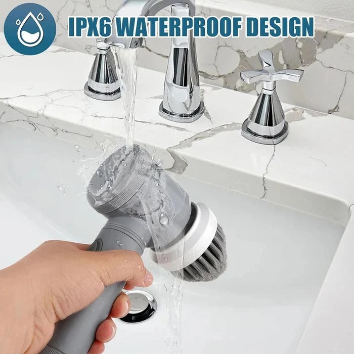 [Hometech] Cordless Electric Spin Scrubber with Interchangeable Brush Heads