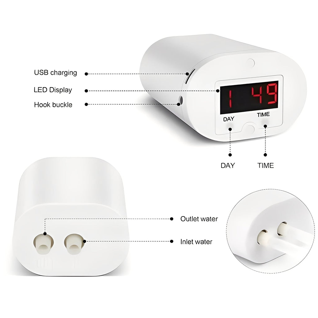 [Hometech] Plant Watering Pump Timer with LCD Display and USB Charging