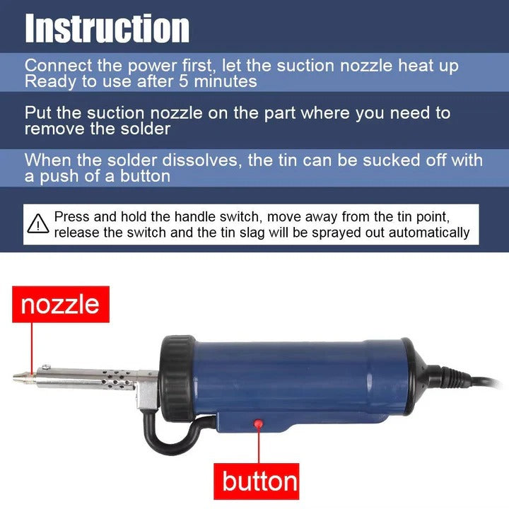 [Hometech] Electric Desoldering Device with Trigger Control and 3 Nozzles