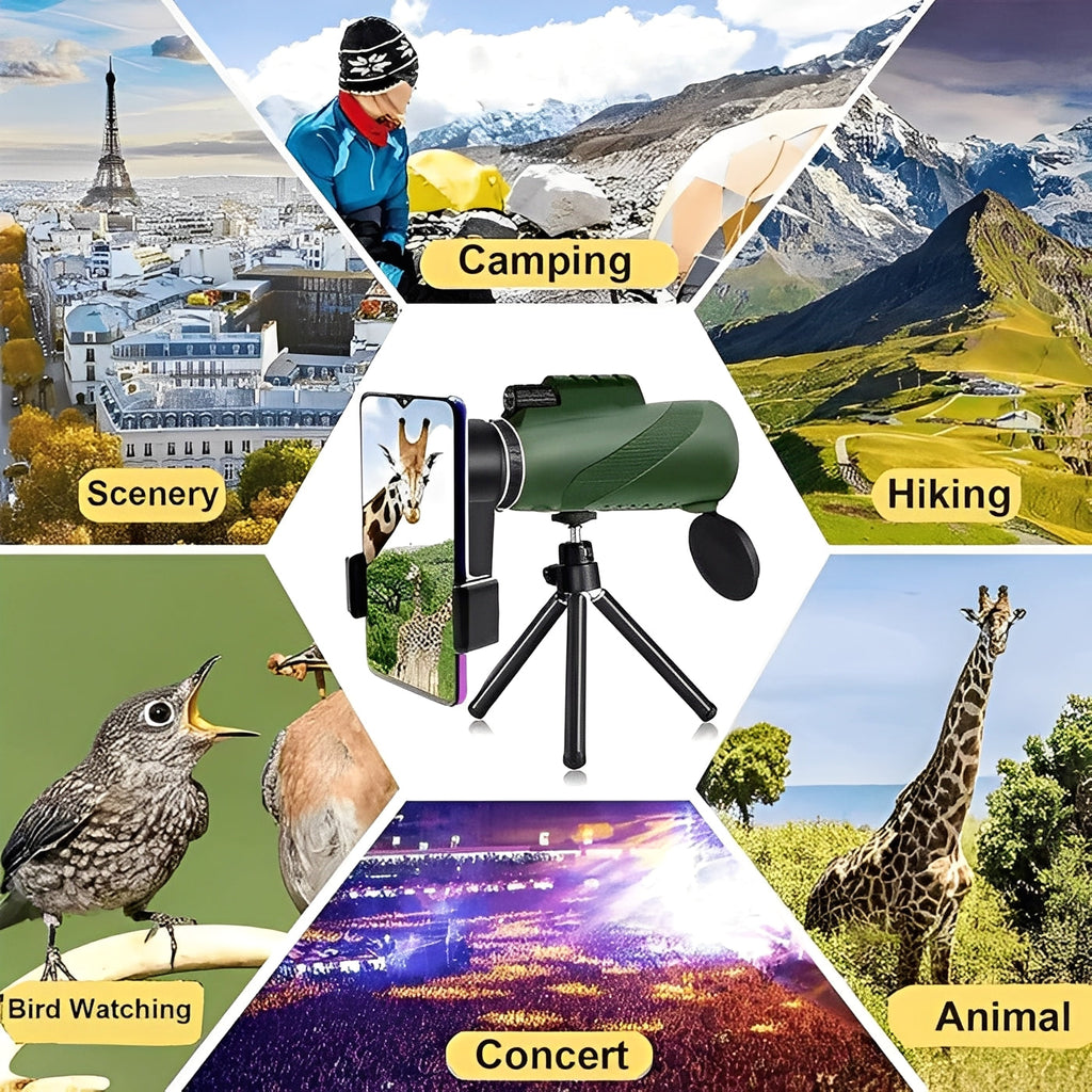 [Hometech] Portable Monocular Telescope with Zoom Adjustment for Viewing
