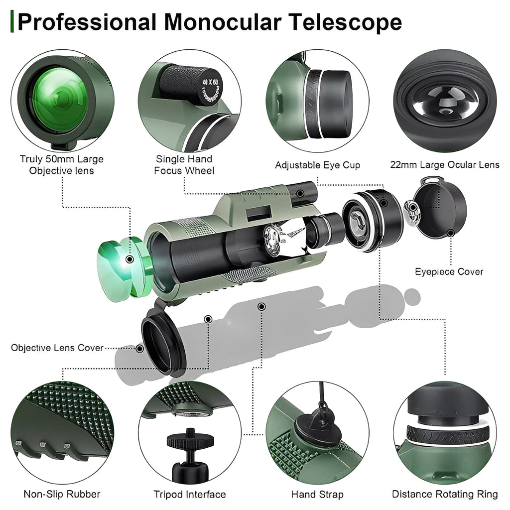 [Hometech] Portable Monocular Telescope with Zoom Adjustment for Viewing
