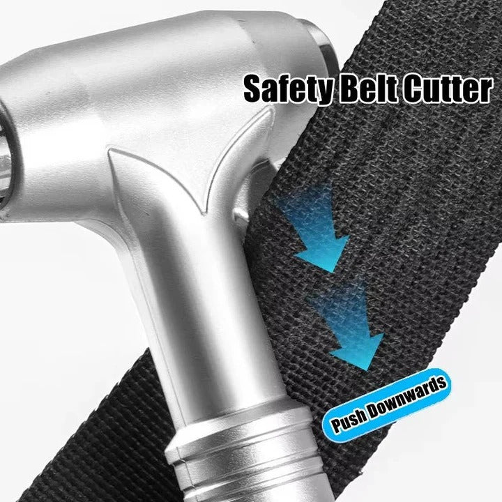 [Hometech] Car Safety Hammer with Tungsten Steel Tip and Seatbelt Cutter, Set of 3