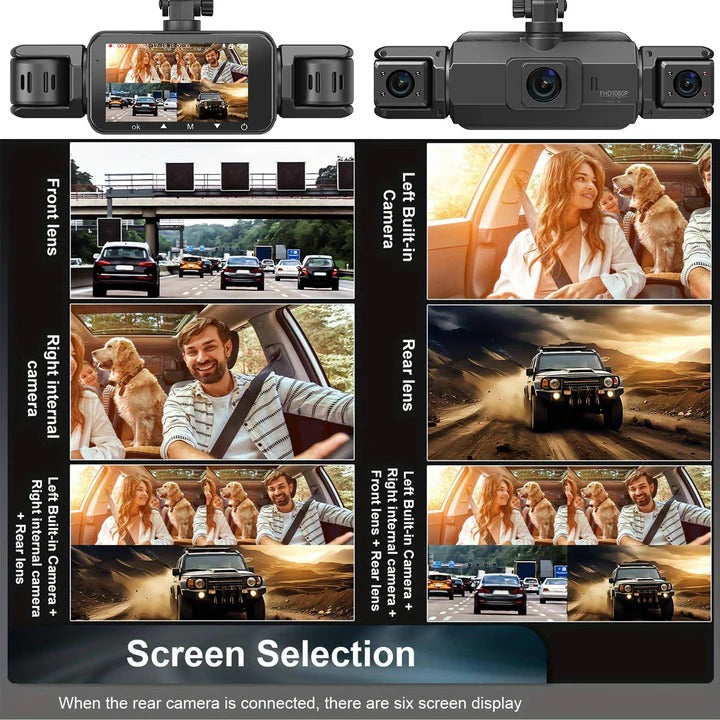 [Hometech] Front and Rear Dash Cam with Four Cameras and WiFi Connectivity