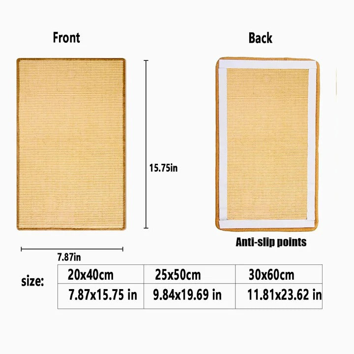 [Hometech] Cat Scratcher Mat Made of Sisal, Floor and Wall Placement
