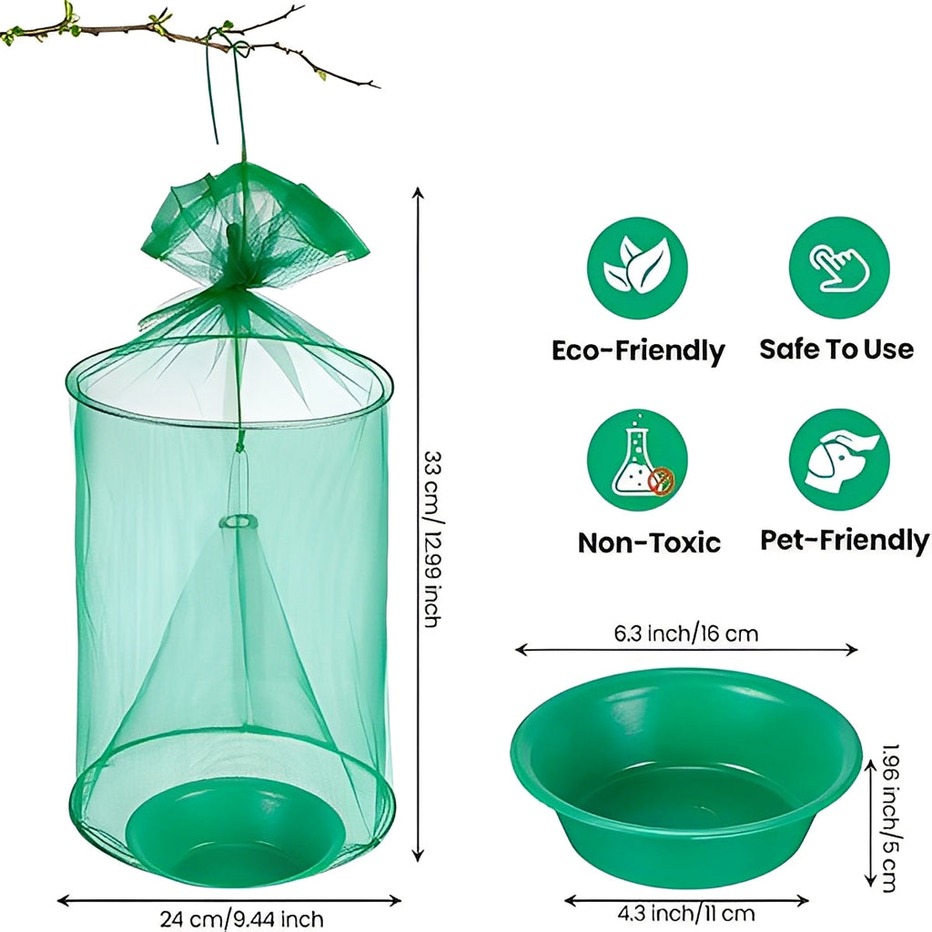 [Hometech] Reusable Outdoor Fly Trap Device with Washable Design