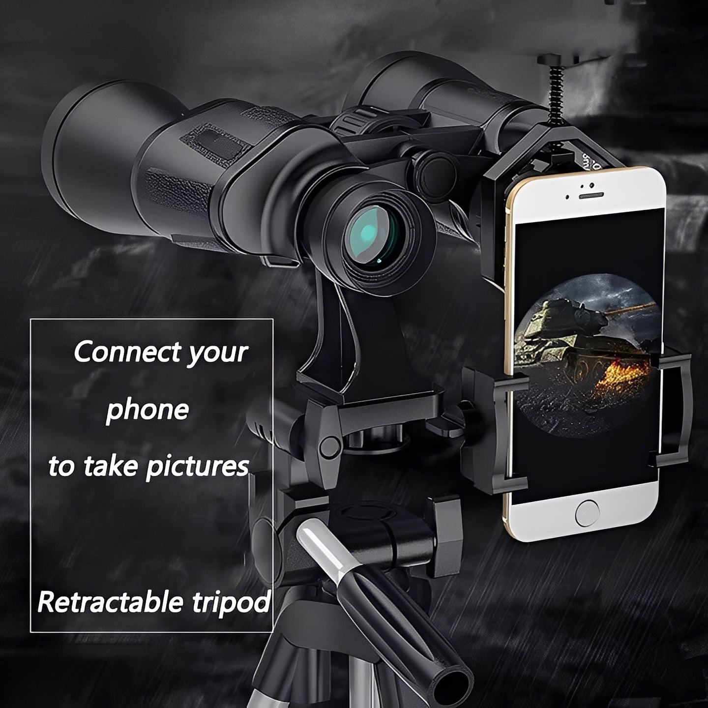 [Hometech] Binoculars with Adjustable Focus and Smartphone Adapter
