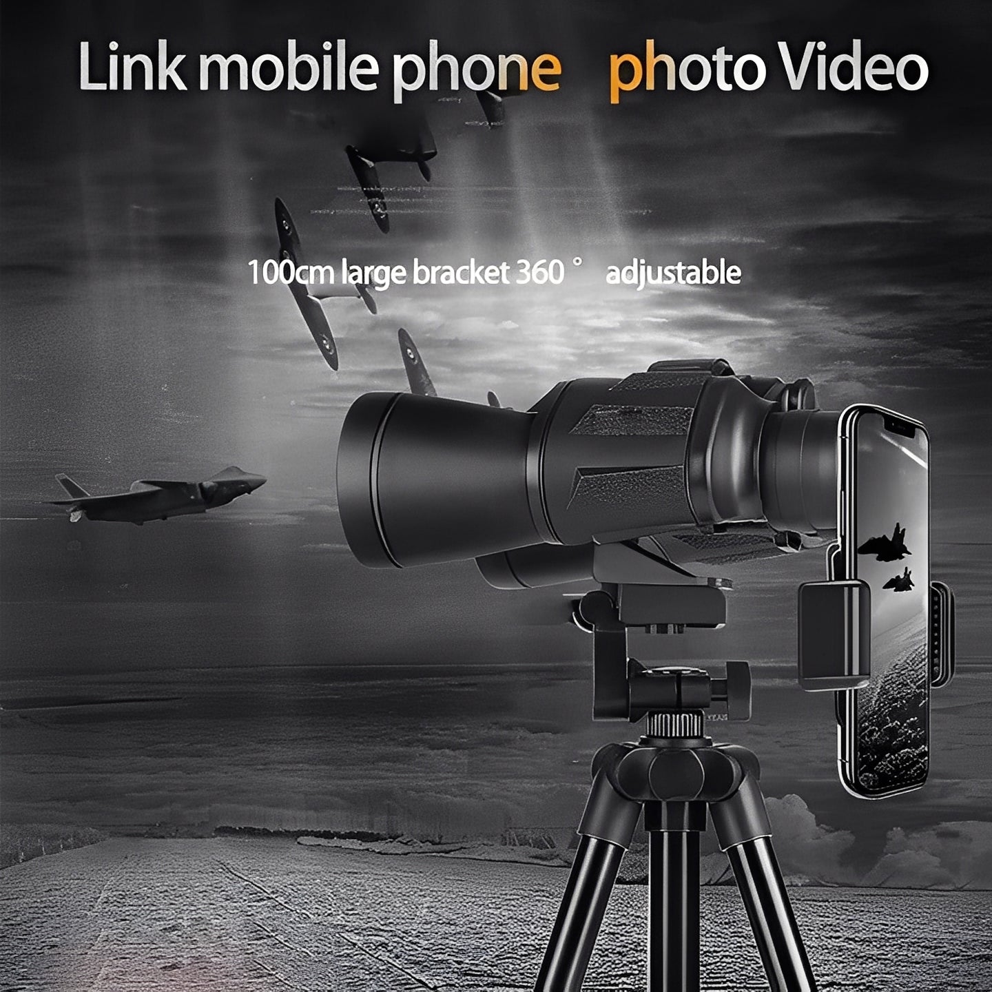 [Hometech] Binoculars with Adjustable Focus and Smartphone Adapter