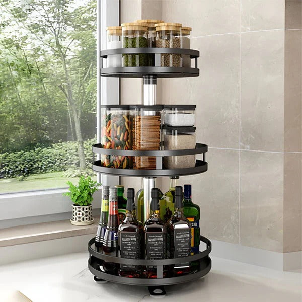 [Hometech] Swivel Metal Organizer with 3 Tiers for Storage