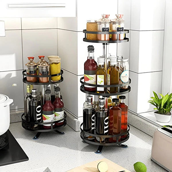 [Hometech] Swivel Metal Organizer with 3 Tiers for Storage