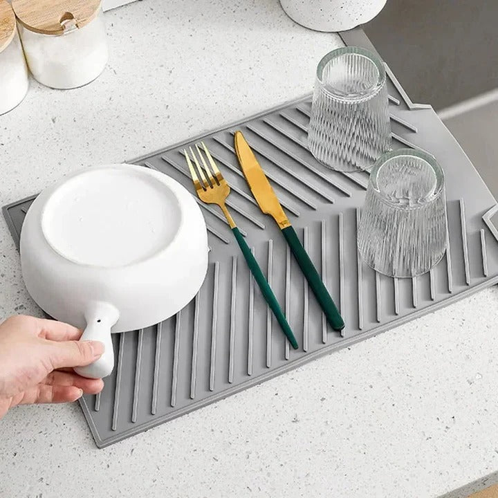 [Hometech] Silicone Kitchen Drying Mat with Grooved Drain