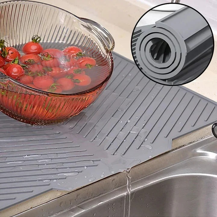 [Hometech] Silicone Kitchen Drying Mat with Grooved Drain