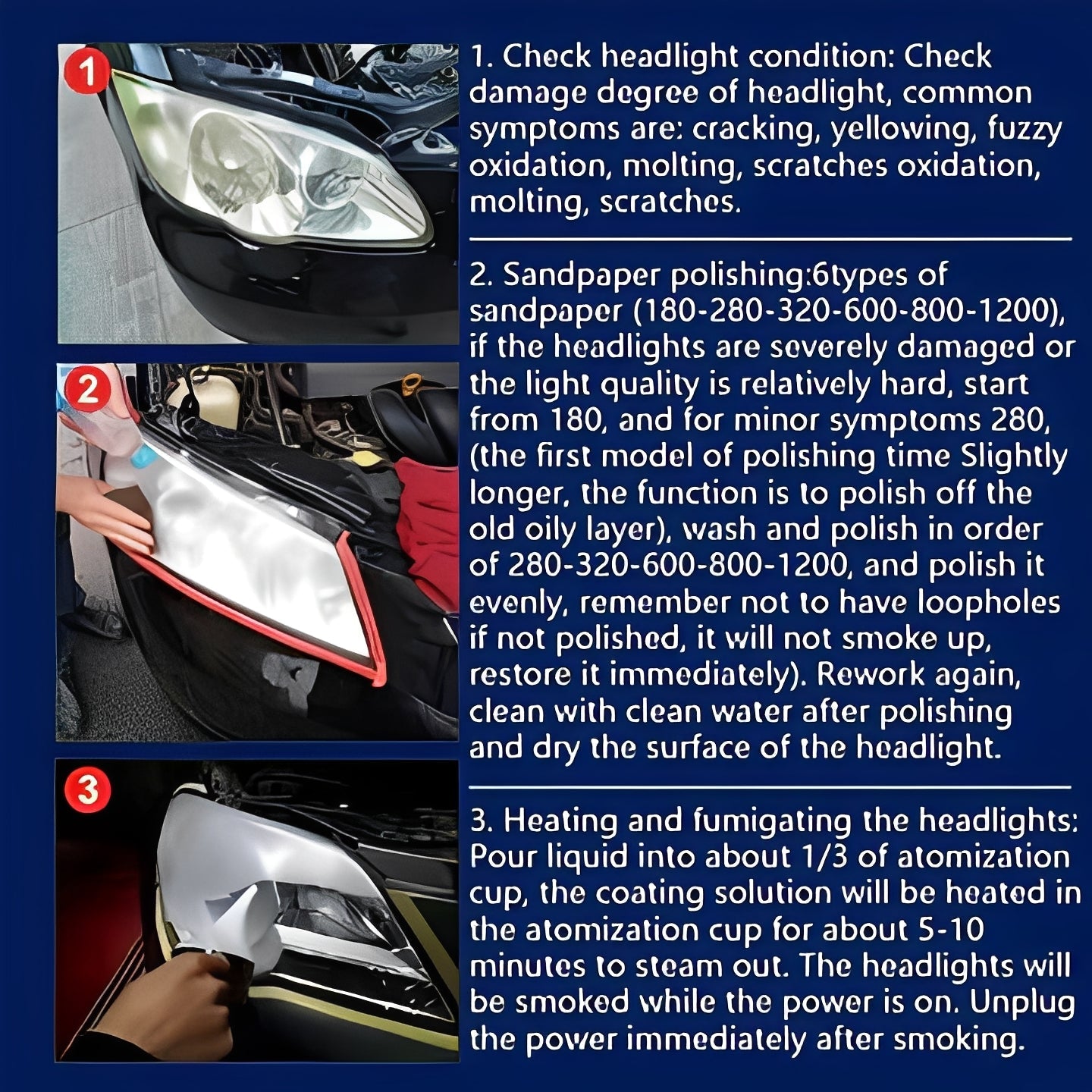 [Hometech] Headlight Clarity Care Kit with Vapor Application System