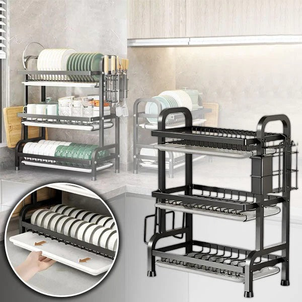 [Hometech] 3 Tier Kitchen Dish Drying Rack with Adjustable Shelves