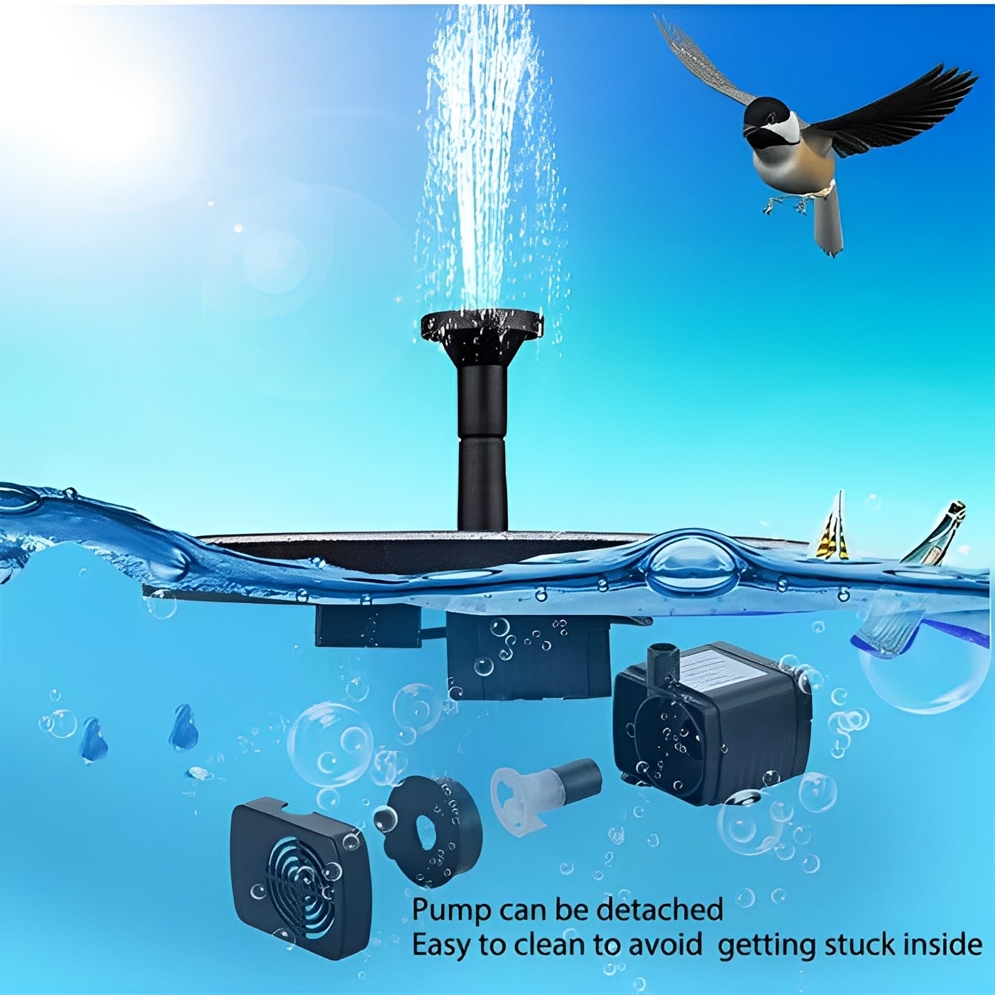 [Hometech] Floating Solar Water Pump for Garden Birdbaths and Pools