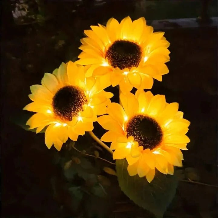 [Hometech] Sunflower Style Solar LED Light with Fabric Petals and Iron Frame