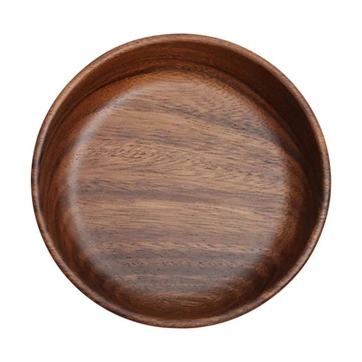 [Hometech] Walnut Wood Round Serving Bowls, Set of 2