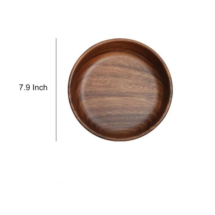 [Hometech] Walnut Wood Round Serving Bowls, Set of 2