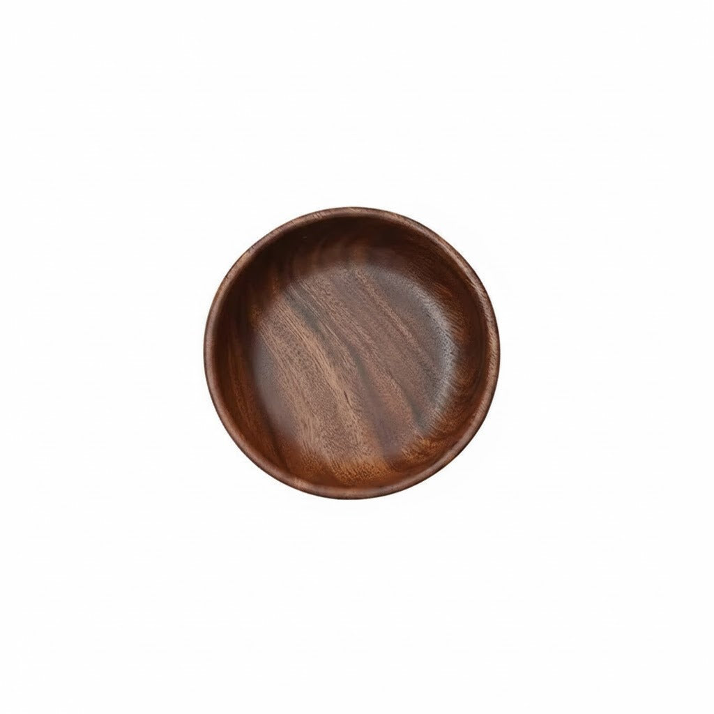 [Hometech] Walnut Wood Round Serving Bowls, Set of 2