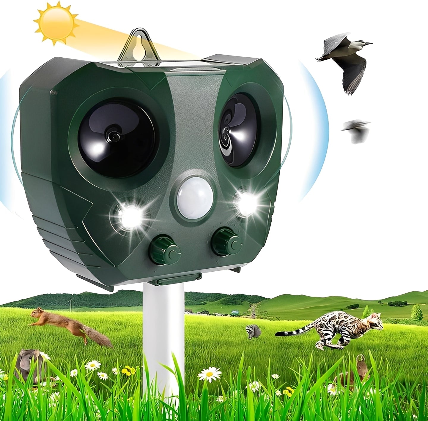 [Hometech] Ultrasonic Bird and Pest Deterrent Device with Motion Sensor