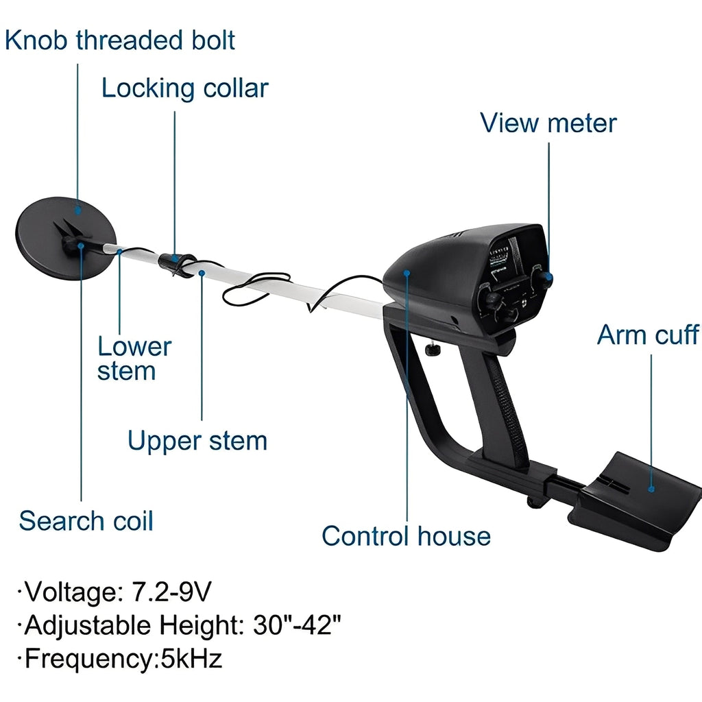 [Hometech] Metal Detector with LCD Pointer Meter and Adjustable Stem