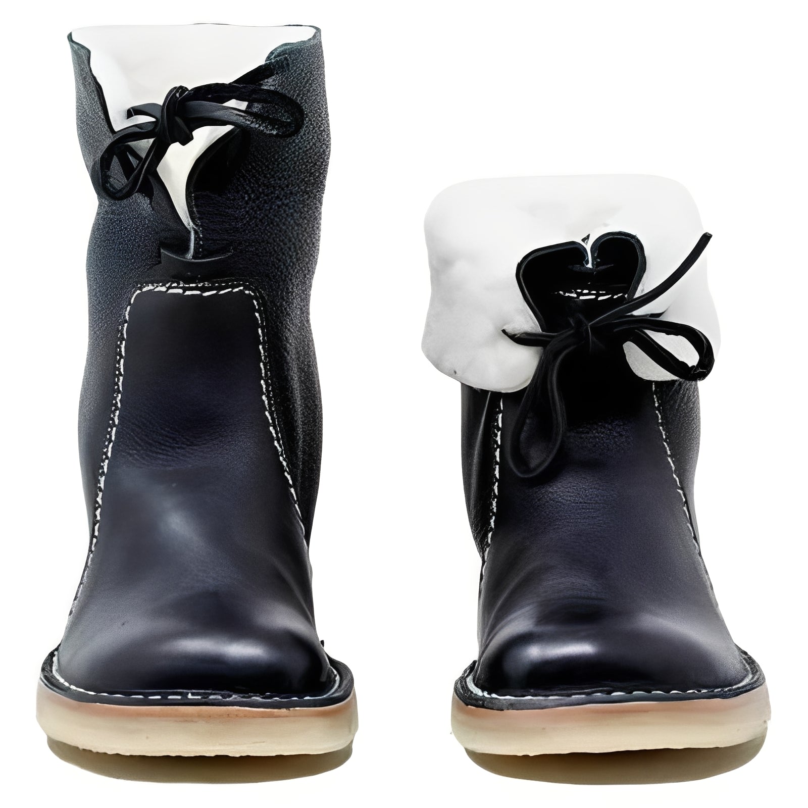 [Hometech] Mens Wool Lined Leather Boots for Outdoor Wear