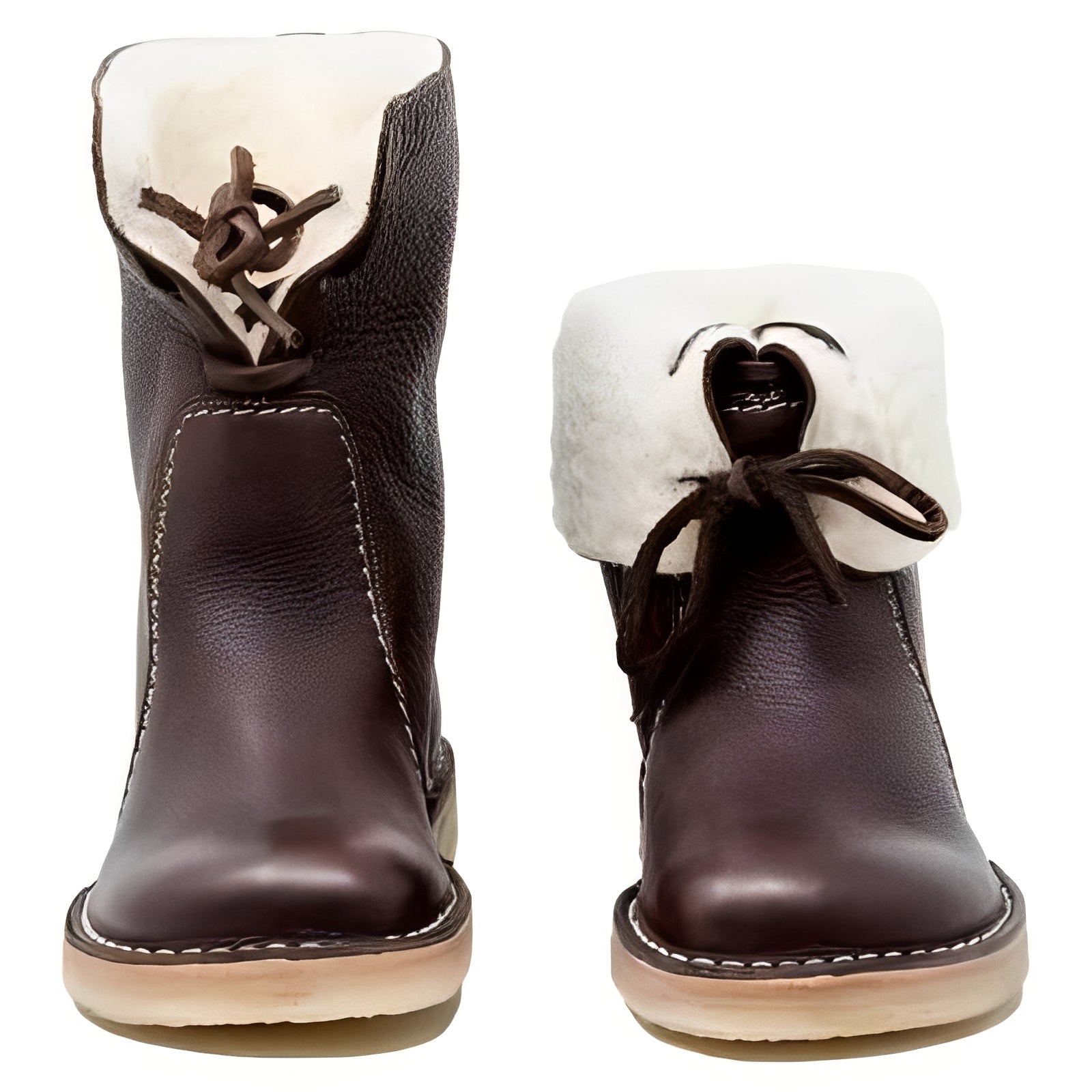 [Hometech] Mens Wool Lined Leather Boots for Outdoor Wear