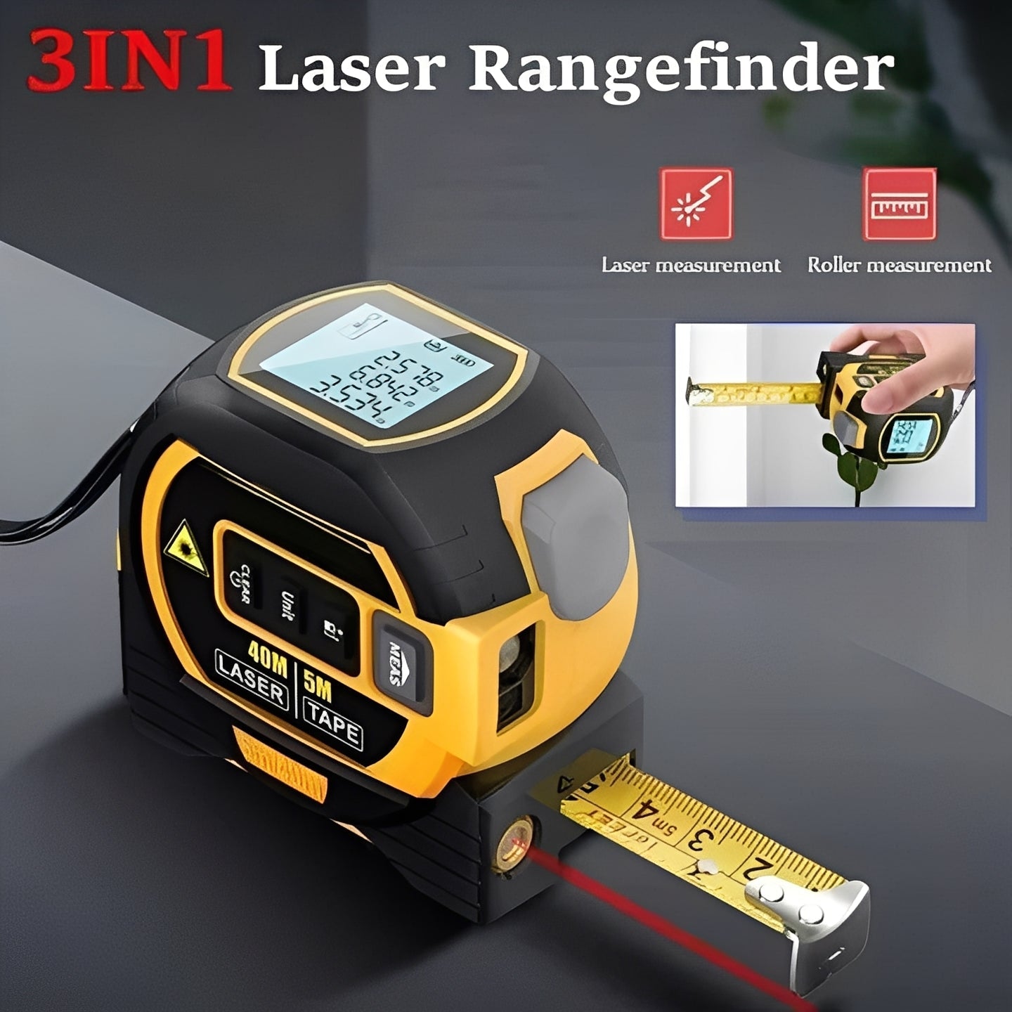 [Hometech] 3-in-1 Distance Measuring Tool with Infrared Laser Function