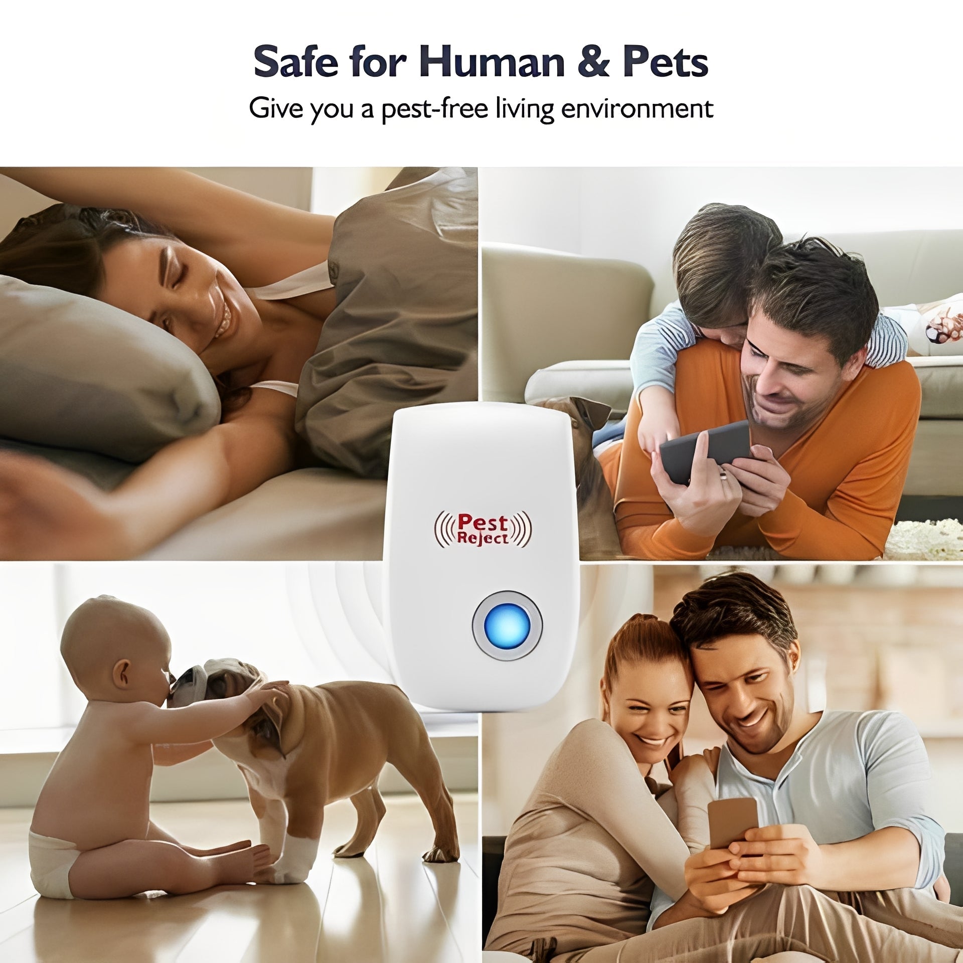 [Hometech] Electric Ultrasonic Pest Device with Adjustable Frequency Modes