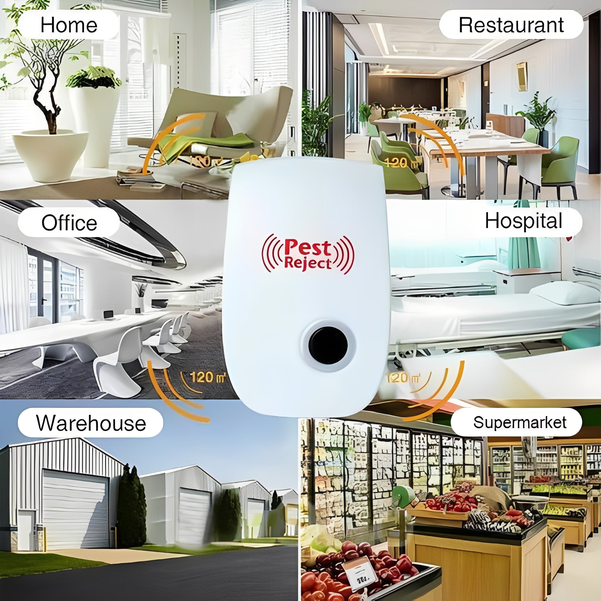 [Hometech] Electric Ultrasonic Pest Device with Adjustable Frequency Modes