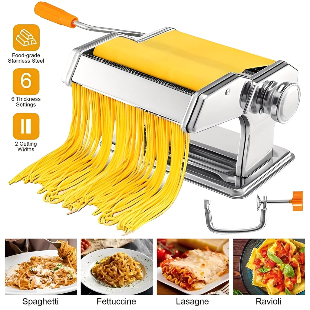 [Hometech] Stainless Steel Pasta Maker with Adjustable Thickness Settings