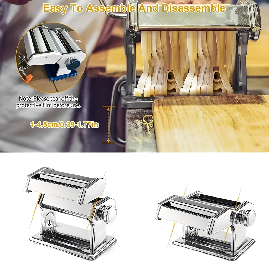 [Hometech] Stainless Steel Pasta Maker with Adjustable Thickness Settings
