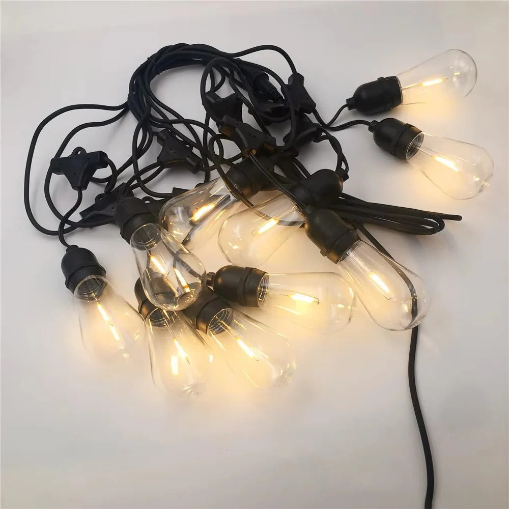 [Hometech] Outdoor LED String Lights with Edison Style Bulbs