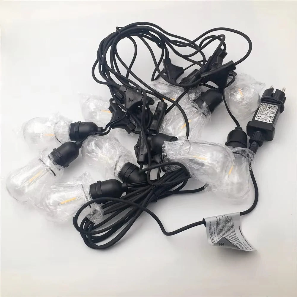 [Hometech] Outdoor LED String Lights with Edison Style Bulbs
